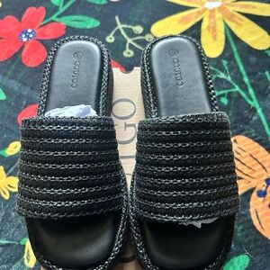 Black COURO Slide Sandals